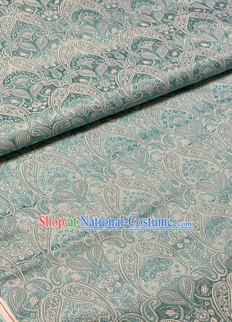 Chinese Classical Pattern Design Green Brocade Asian Traditional Hanfu Silk Fabric Tang Suit Fabric Material