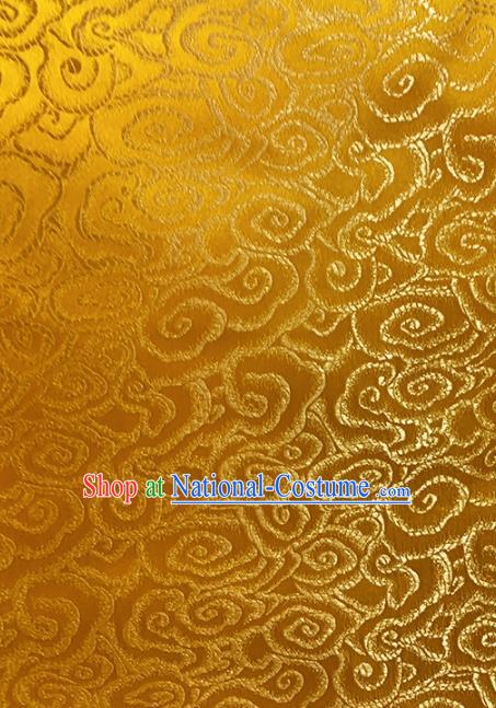 Chinese Classical Cloud Pattern Design Golden Brocade Asian Traditional Hanfu Silk Fabric Tang Suit Fabric Material