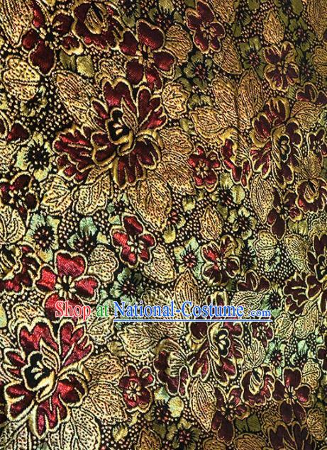 Chinese Classical Pattern Design Purplish Red Brocade Asian Traditional Tibetan Robe Silk Fabric Tang Suit Fabric Material