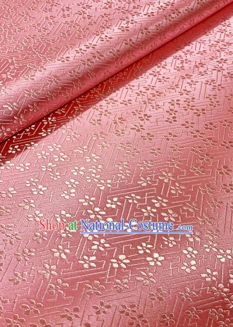 Chinese Classical Plum Blossom Pattern Design Pink Brocade Asian Traditional Cheongsam Silk Fabric Tang Suit Fabric Material