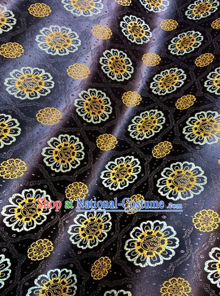 Chinese Classical Pattern Design Brown Brocade Drapery Asian Traditional Tang Suit Silk Fabric Material