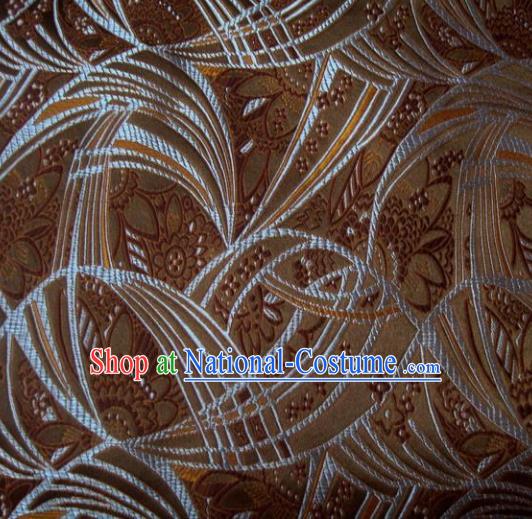 Chinese Classical Chrysanthemum Pattern Design Brown Brocade Asian Traditional Hanfu Silk Fabric Tang Suit Fabric Material