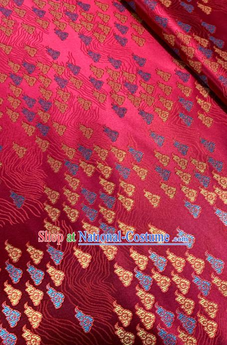 Chinese Classical Auspicious Cloud Pattern Design Purplish Red Brocade Asian Traditional Hanfu Silk Fabric Tang Suit Fabric Material