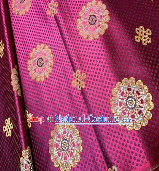 Chinese Classical Satin Little Flowers Pattern Design Rosy Brocade Drapery Asian Traditional Tang Suit Silk Fabric Material