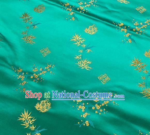 Traditional Chinese Classical Orchid Pattern Design Fabric Light Green Brocade Tang Suit Satin Drapery Asian Silk Material