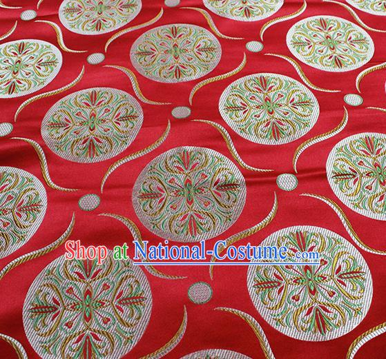 Traditional Chinese Classical Pattern Design Fabric Wedding Red Brocade Tang Suit Satin Drapery Asian Silk Material