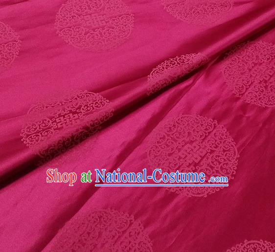 Traditional Chinese Classical Ribbon Cucurbit Pattern Design Fabric Rosy Brocade Tang Suit Satin Drapery Asian Silk Material