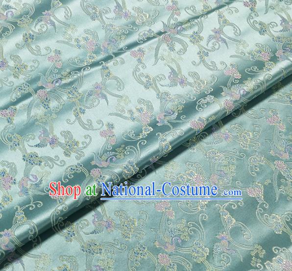 Traditional Chinese Classical Cranes Pattern Design Fabric Light Green Brocade Tang Suit Satin Drapery Asian Silk Material