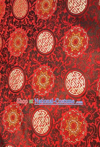 Traditional Chinese Pattern Design Red Brocade Classical Satin Drapery Asian Tang Suit Silk Fabric Material