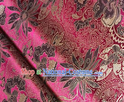 Rosy Brocade Traditional Chinese Classical Pattern Design Satin Drapery Asian Tang Suit Silk Fabric Material