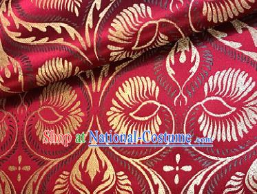 Traditional Chinese Red Brocade Classical Pattern Design Satin Drapery Asian Tang Suit Silk Fabric Material