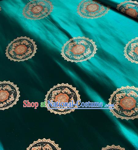 Traditional Chinese Tang Suit Fabric Green Brocade Classical Pattern Design Satin Drapery Asian Silk Material