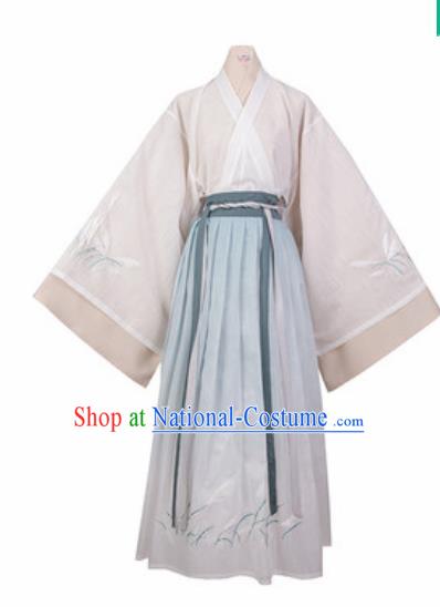 Traditional Chinese Jin Dynasty Embroidered Hanfu Dress Ancient Drama Imperial Consort Historical Costume for Women