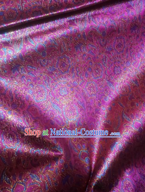 Asian Chinese Classical Pattern Design Rosy Brocade Fabric Traditional Tang Suit Satin Drapery Silk Material