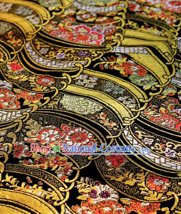 Asian Japanese Kimono Satin Fabric Classical Pattern Design Brocade Damask Traditional Drapery Silk Material