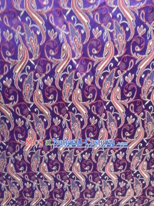 Chinese Classical Pattern Design Satin Fabric Tang Suit Purple Brocade Asian Traditional Drapery Silk Material