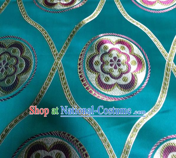 Chinese Classical Pattern Design Satin Fabric Tang Suit Green Brocade Asian Traditional Drapery Silk Material