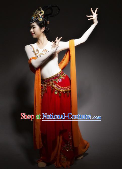 Chinese Traditional Dance Bichunmoo Red Dress Classical Dance Stage Performance Costume for Women