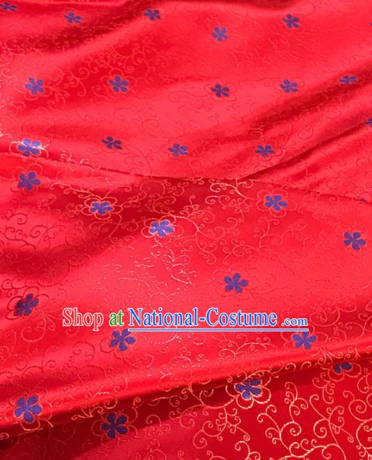 Chinese Classical Pattern Design Red Satin Fabric Brocade Asian Traditional Drapery Silk Material