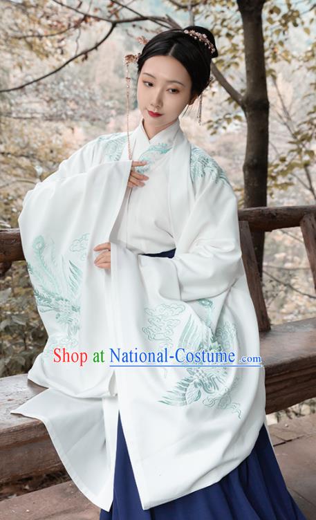 Asian Chinese Ancient Dowager Embroidered Hanfu Dress Traditional Ming Dynasty Nobility Lady Historical Costume for Women