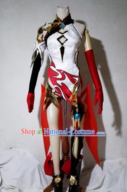 Chinese Traditional Cosplay Female Warrior Costume Ancient Swordsman Hanfu Dress for Women