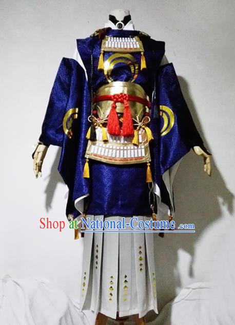 Chinese Traditional Cosplay Female Warrior Royalblue Costume Ancient Swordsman Dress for Women