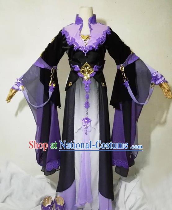 Chinese Traditional Cosplay Heroine Female Knight Costume Ancient Swordsman Dress for Women