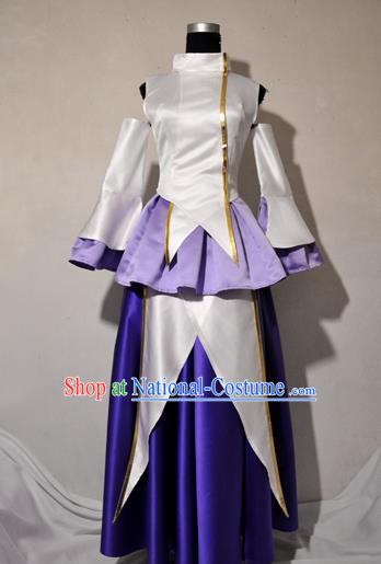 Top Grade Cosplay Young Lady Costume Ancient Female Swordsman White Dress for Women