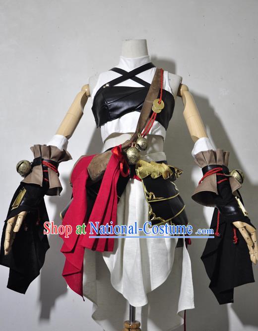 Top Grade Cosplay Assassin Young Lady Costume Ancient Female Swordsman White Dress for Women