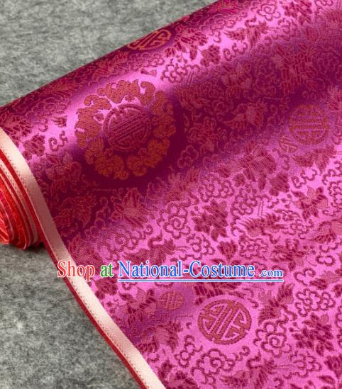 Traditional Chinese Rosy Satin Classical Phoenix Pattern Design Brocade Fabric Asian Silk Fabric Material