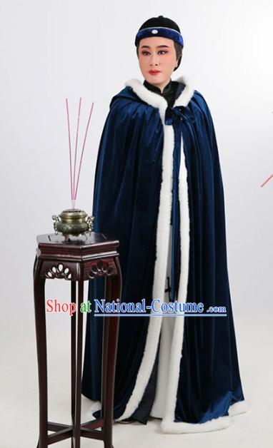 Chinese Traditional Beijing Opera Niche Navy Cloak Ancient Scholar Childe Costume for Men