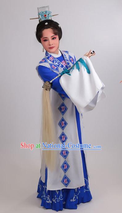 Chinese Traditional Peking Opera Actress Dress Ancient Taoist Nun Embroidered Costume for Women