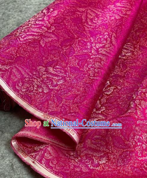 Traditional Chinese Satin Classical Pattern Design Rosy Brocade Fabric Asian Silk Fabric Material