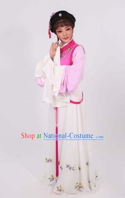 Chinese Traditional Peking Opera Young Lady Rosy Dress Ancient Maidservants Embroidered Costume for Women