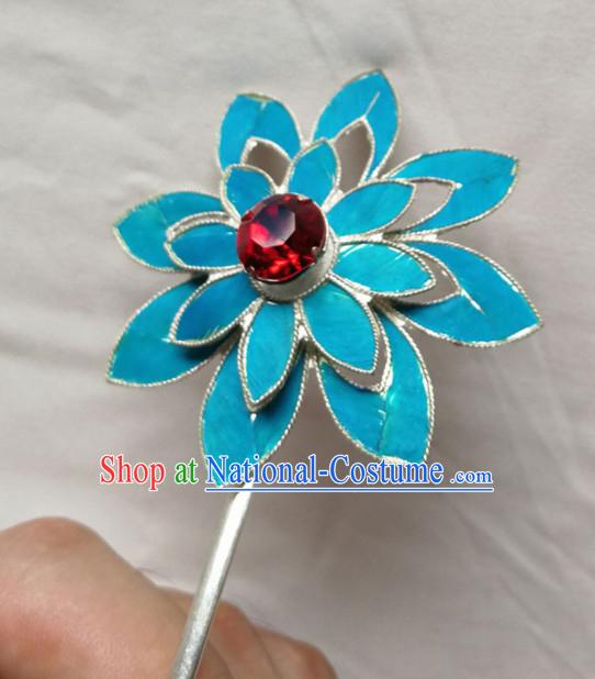 Chinese Ancient Queen Octagon Flower Hairpins Traditional Beijing Opera Diva Hair Accessories for Adults