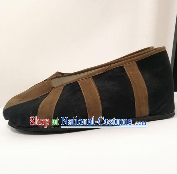 Chinese Traditional Beijing Opera Monk Shoes Ancient Cloth Shoes for Men