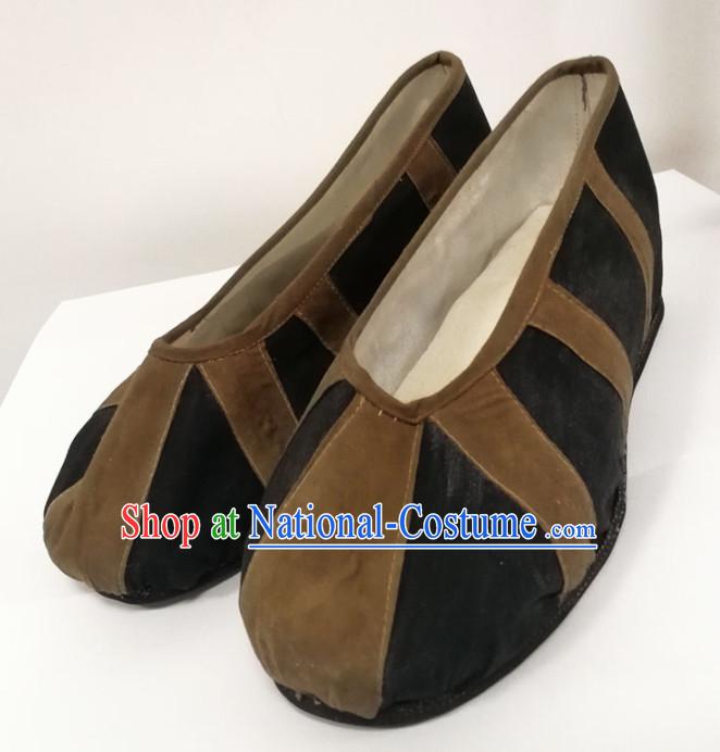 Chinese Traditional Beijing Opera Monk Shoes Ancient Cloth Shoes for Men