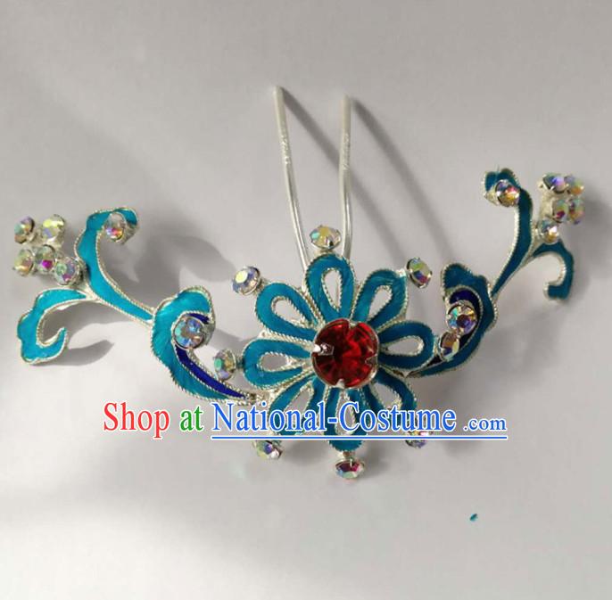 Chinese Ancient Queen Flower Hairpins Traditional Beijing Opera Hair Accessories for Women