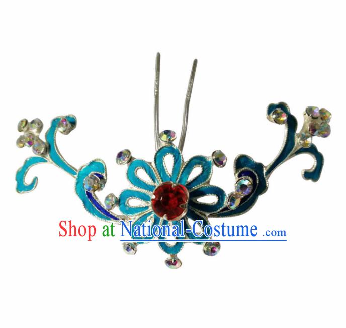 Chinese Ancient Queen Flower Hairpins Traditional Beijing Opera Hair Accessories for Women