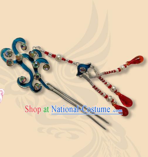 Chinese Ancient Court Queen Phoenix Tassel Hairpins Traditional Beijing Opera Diva Hair Accessories for Women