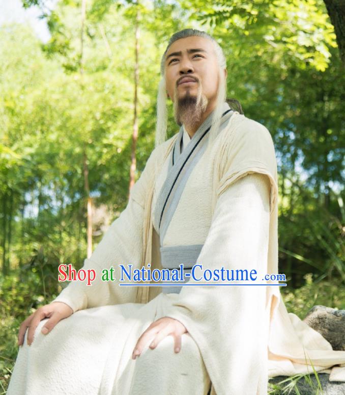 Chinese Ancient Zhou Dynasty Prime Minister Jiang Ziya Drama The Legend of Deification Costume for Men