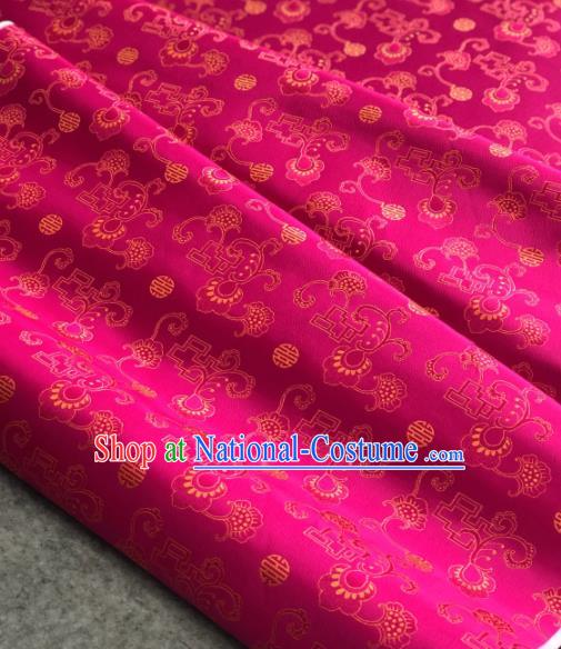 Traditional Chinese Rosy Satin Classical Pattern Design Brocade Fabric Asian Silk Fabric Material