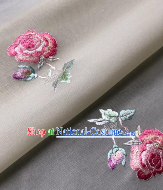 Traditional Chinese Silk Fabric Classical Embroidered Peony Pattern Design Brocade Fabric Asian Satin Material