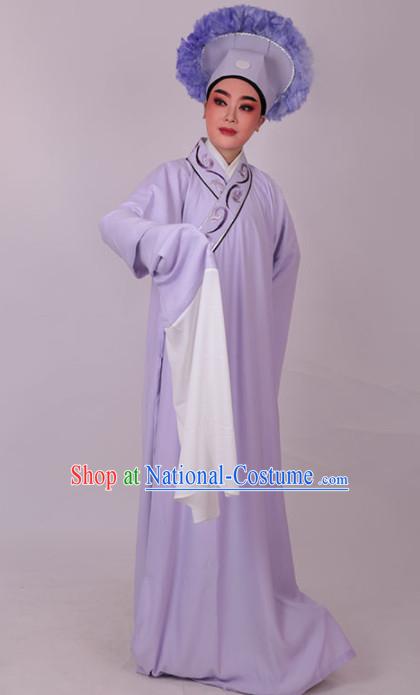 Chinese Traditional Beijing Opera Niche Nobility Childe Embroidered Purple Robe Ancient Scholar Costume for Men