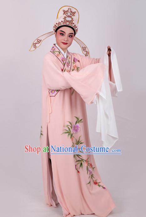 Chinese Traditional Beijing Opera Niche Embroidered Pink Robe Ancient Number One Scholar Costume for Men