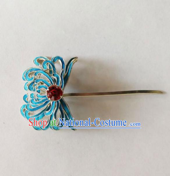 Chinese Ancient Court Princess Chrysanthemum Hairpins Traditional Beijing Opera Diva Hair Accessories for Adults