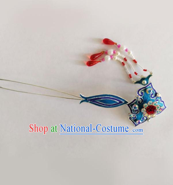 Chinese Ancient Court Princess Hairpins Tassel Hair Clip Traditional Beijing Opera Diva Hair Accessories for Adults