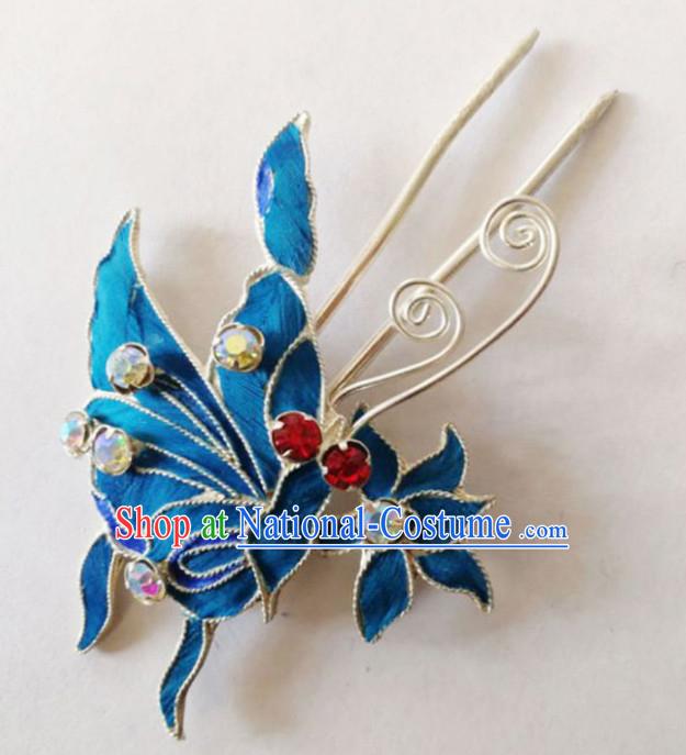 Chinese Ancient Court Princess Hairpins Butterfly Hair Clip Traditional Beijing Opera Diva Hair Accessories for Adults