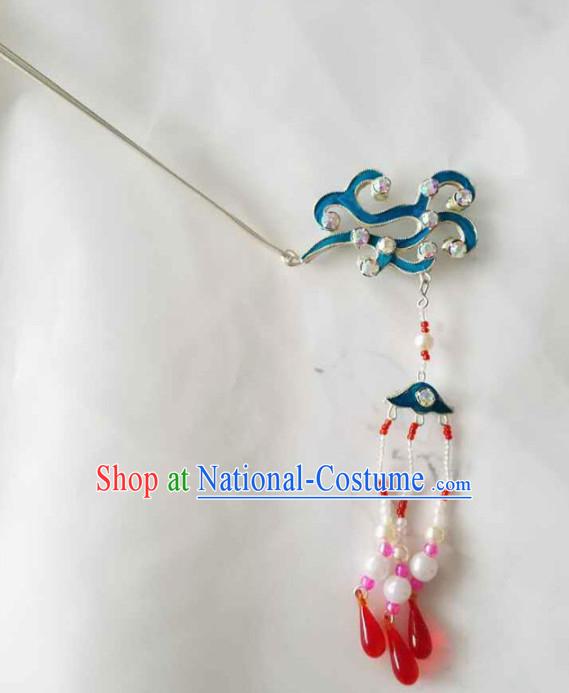 Chinese Ancient Court Princess Tassel Hairpins Traditional Beijing Opera Diva Hair Accessories for Adults