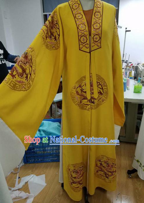 Chinese Traditional Beijing Opera Niche Scholar Yellow Robe Ancient Nobility Childe Costume for Men